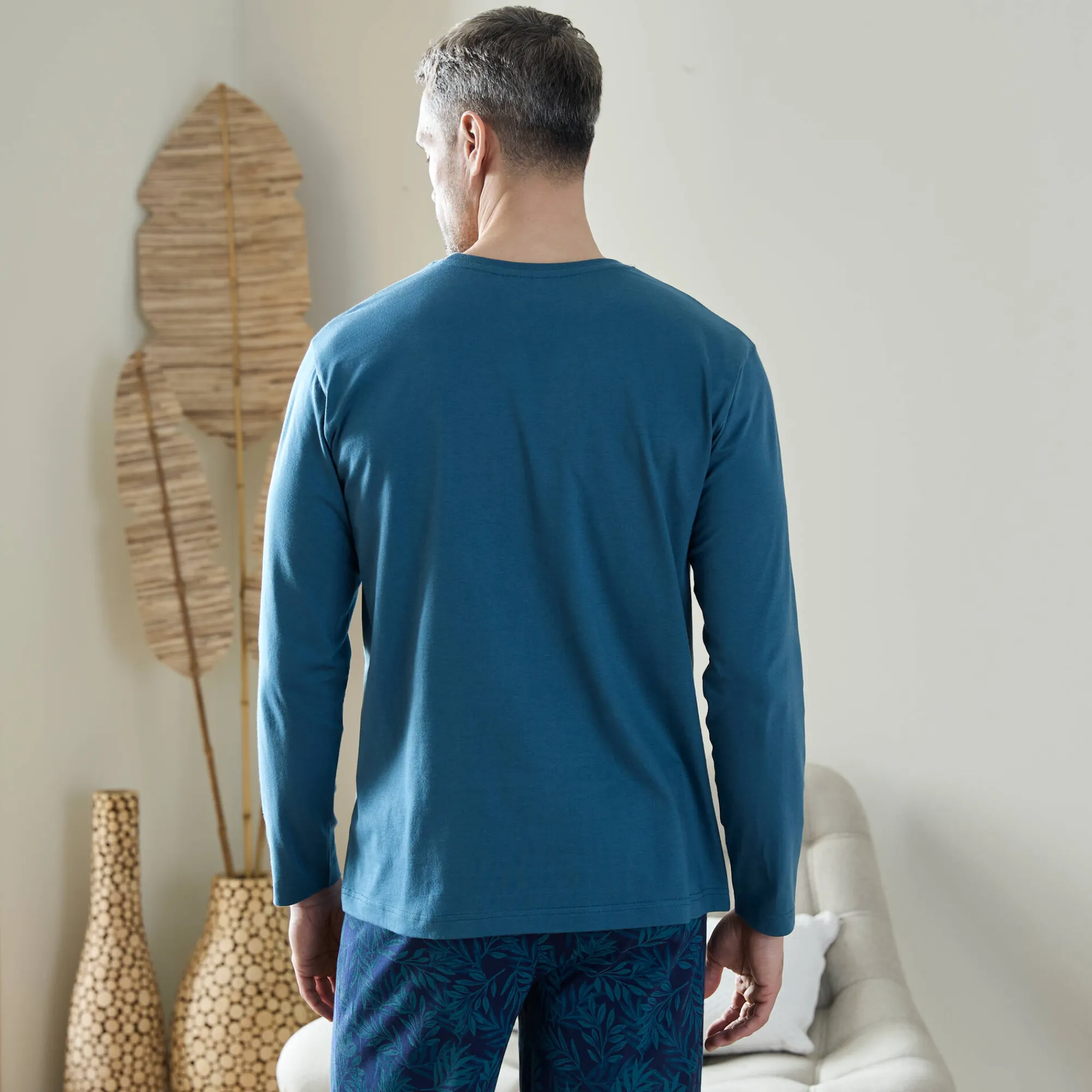 Pyjama En Kamerjas<Blancheporte Bedrukt pyjamashirt met lange mouwen grijsblauw