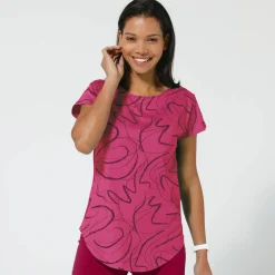 T-Shirt En Topje<Blancheporte Bedrukt T-shirt met korte mouwen framboos