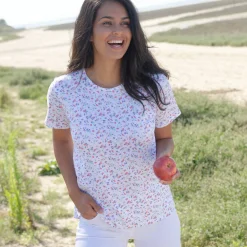T-Shirt En Topje<Blancheporte Bedrukt T-shirt met korte mouwen wit / aqua