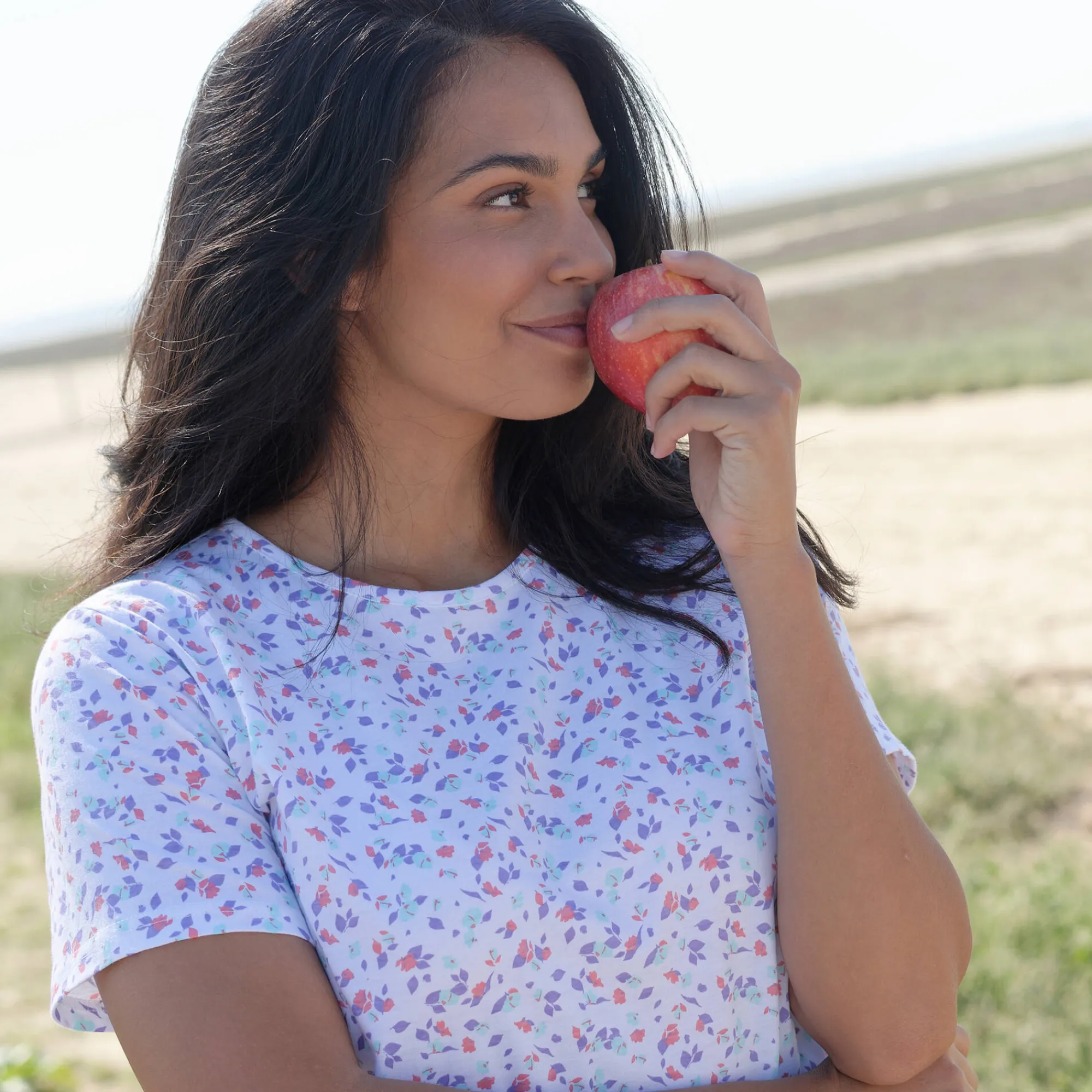 T-Shirt En Topje<Blancheporte Bedrukt T-shirt met korte mouwen wit / aqua