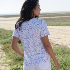 T-Shirt En Topje<Blancheporte Bedrukt T-shirt met korte mouwen wit / aqua