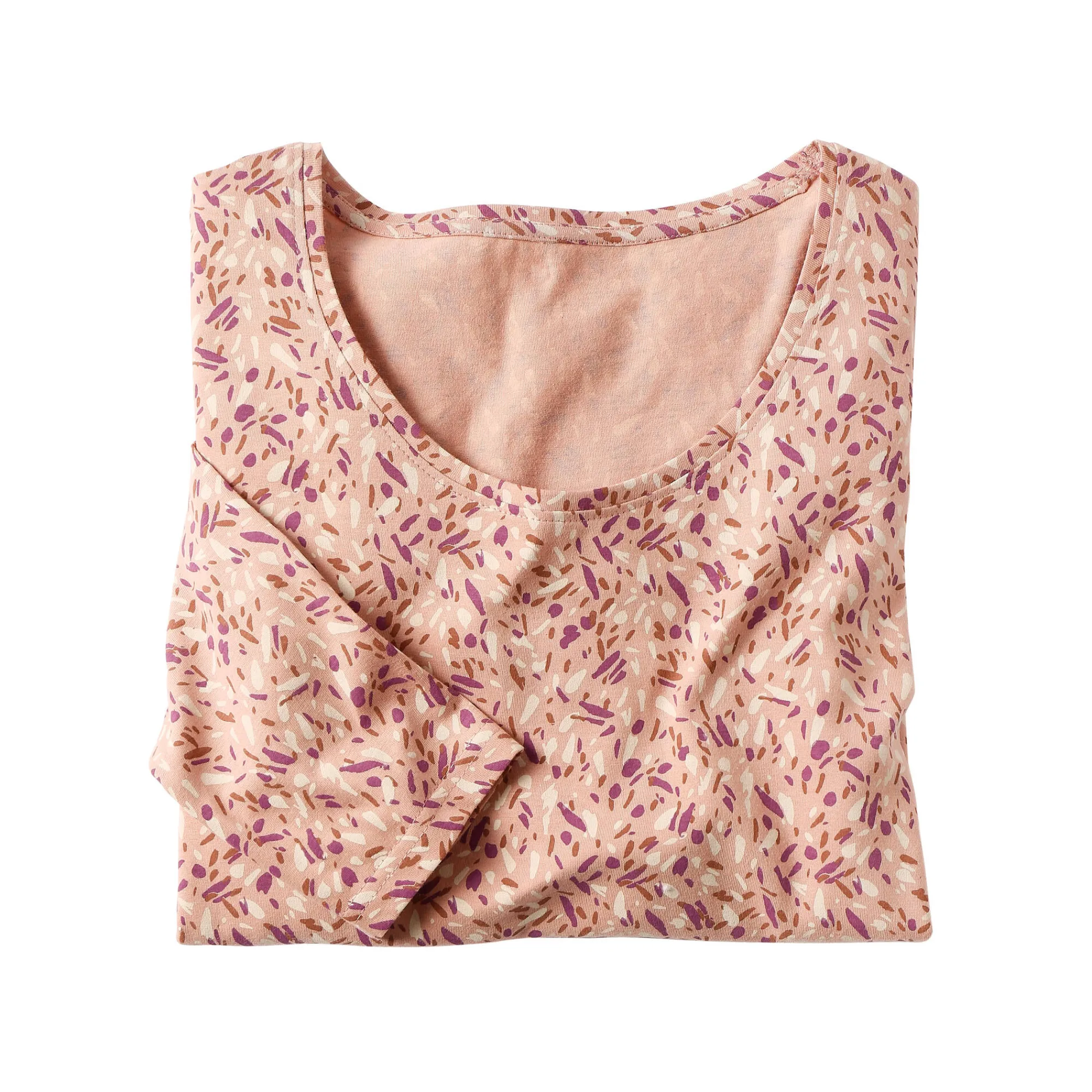 T-Shirt En Topje<Blancheporte Bedrukt T-shirt met lange mouwen in biokatoen(**) roze