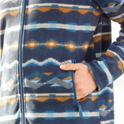 Sweater|Trui En Vest<Blancheporte Bedrukte blouson met rits, in microfleece blauw / beige