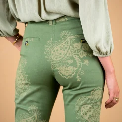 Broek<Blancheporte Bedrukte broek met kasjmiermotief bronskleur