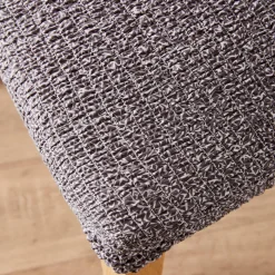 Stoelhoes<Blancheporte Bedrukte en gewafelde bi-rekbare stoelhoes in microvezel grijs