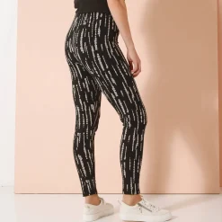 Legging<Blancheporte Bedrukte legging, elastische taille zwart / beige