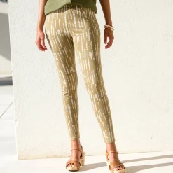 Legging<Blancheporte Bedrukte legging, elastische taille kaki / beige