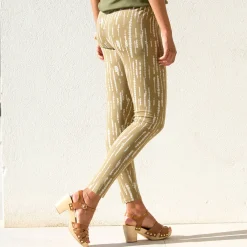 Legging<Blancheporte Bedrukte legging, elastische taille kaki / beige