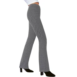Legging<Blancheporte Bedrukte legging met trompetpijpen en elastische taille zwart / wit