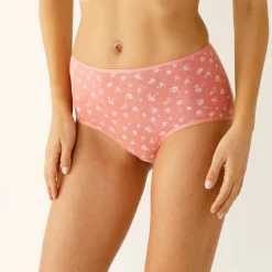 Slip En Shorty<Blancheporte Bedrukte maxislip in stretchkatoen - set van 10 smaragd / roze