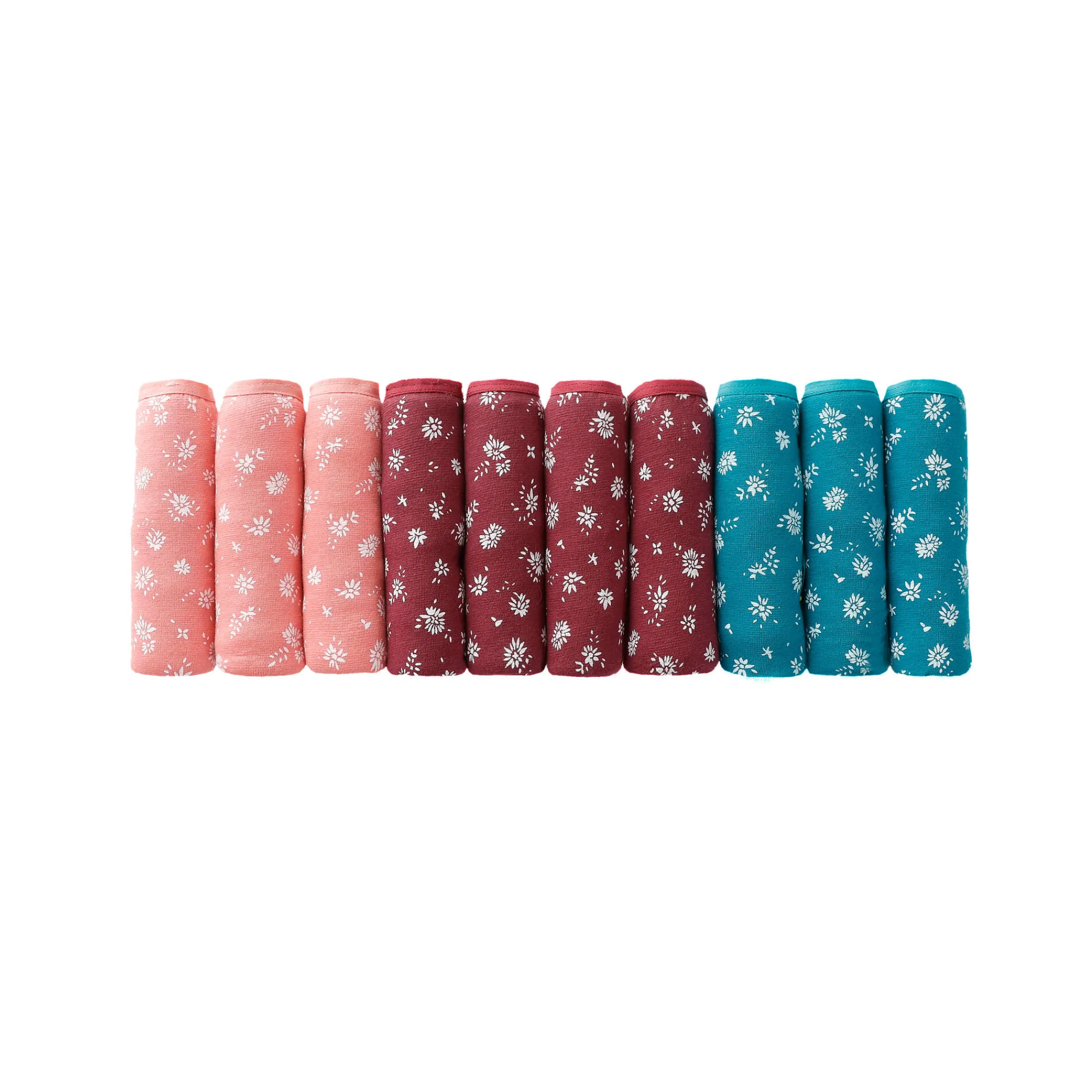 Slip En Shorty<Blancheporte Bedrukte midislip in stretchkatoen - set van 10 smaragd / roze