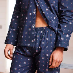 Pyjama En Kamerjas<Blancheporte Bedrukte pyjama in popeline van polyester/katoen marine