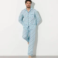 Pyjama En Kamerjas<Blancheporte Bedrukte pyjama in popeline van polyester/katoen blauw