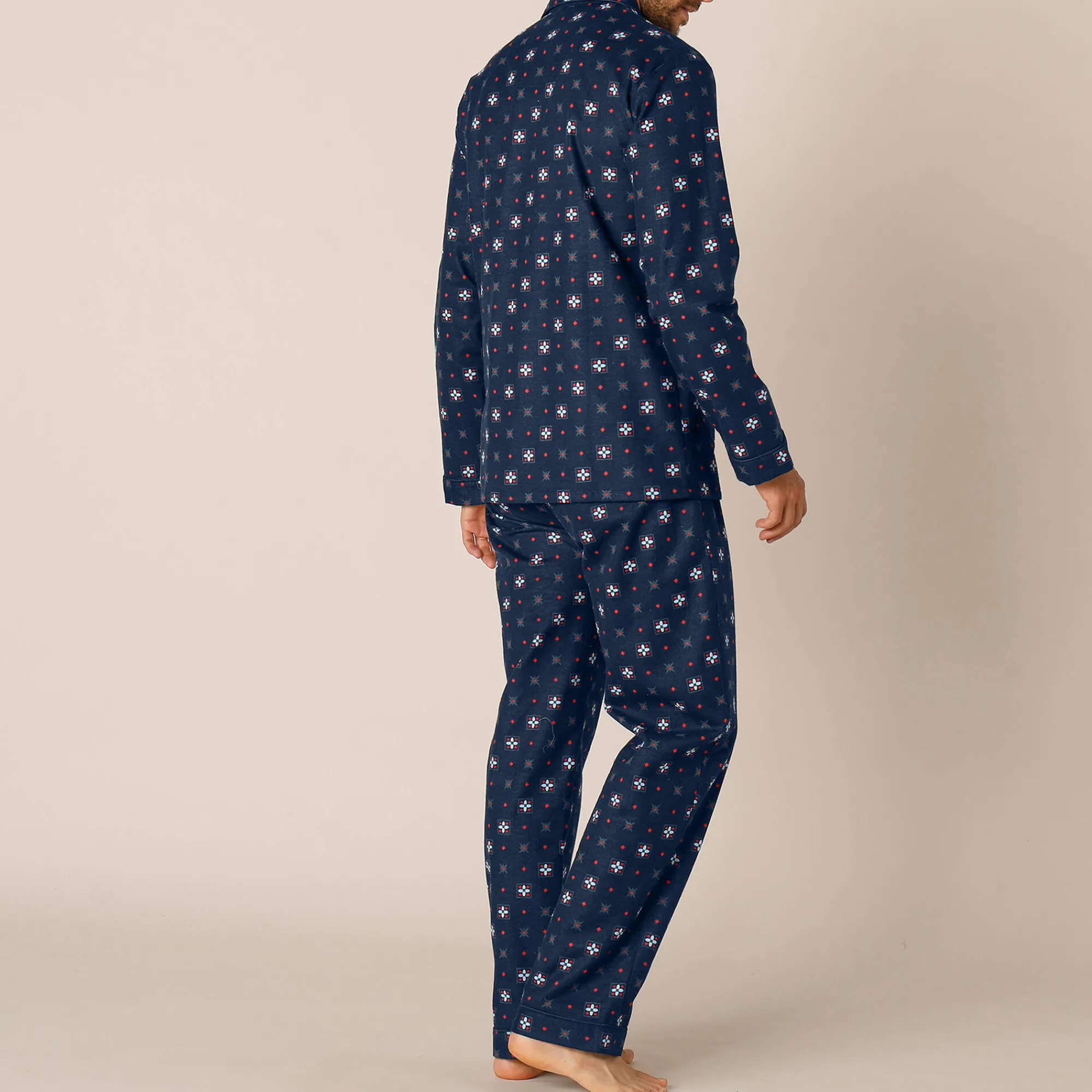 Pyjama En Kamerjas<Blancheporte Bedrukte pyjama met knopen, in flanel marine