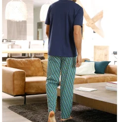 Pyjama En Kamerjas<Blancheporte Bedrukte pyjamabroek marine / blauw