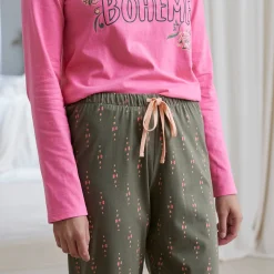 Pyjama<Blancheporte Bedrukte 3/4-pyjamabroek "Bohème" kaki