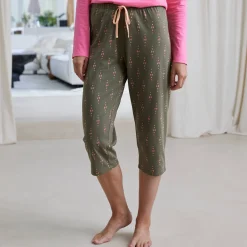 Pyjama<Blancheporte Bedrukte 3/4-pyjamabroek "Bohème" kaki