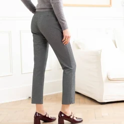 Broek<Blancheporte Bedrukte slimbroek, miilanotricot zwart / grijs