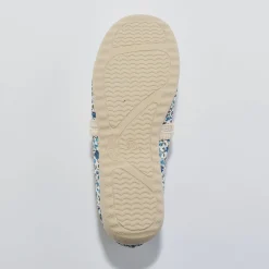 Sloffen|Sloffen<Blancheporte Bedrukte sloffen met riempjes blauw