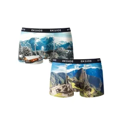 Ondergoed<Blancheporte Bedrukte stretch microvezel boxershorts - set van 2 blauw