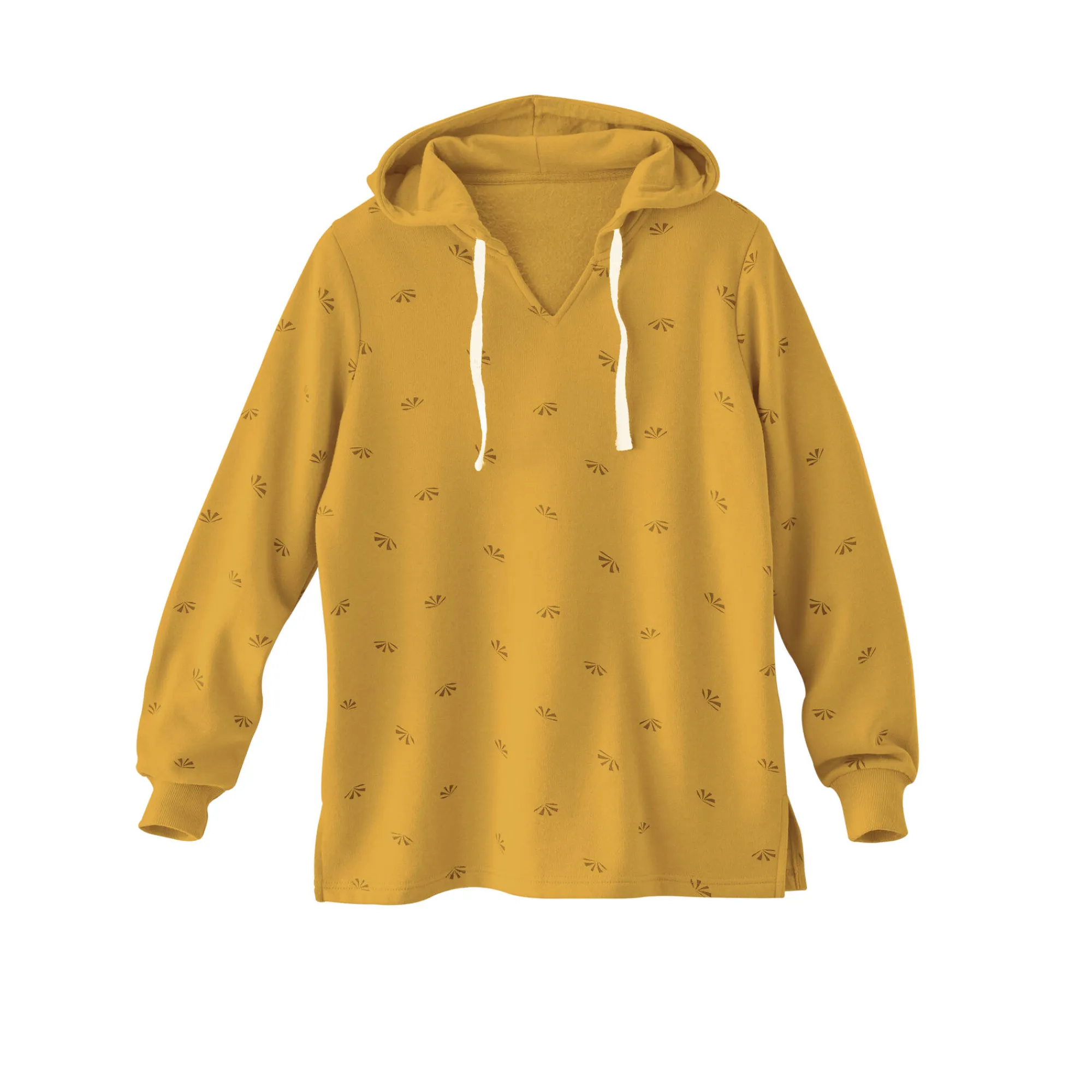 Trui En Vest<Blancheporte Bedrukte sweater met kap in molton kerrie