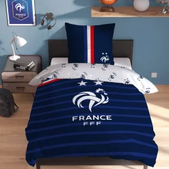 Delige Bedlinnenset<FFF Bedset met print - katoen blauw