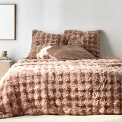 Deken En Bedsprei|Deken, Boutis En Bedsprei<Blancheporte Bedsprei en kussensloop, bontaspect grijsbeige