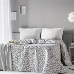 Deken En Bedsprei|Deken, Boutis En Bedsprei<Blancheporte Bedsprei met "Bladeren" jacquardmotief ecru / taupe