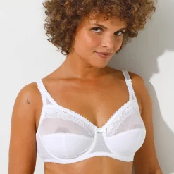 Beha<Playtex Beha Cross Your Heart in kant - met beugels wit