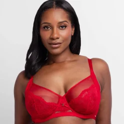 Beha<dorina Beha in kant en tule Jemma - met beugels rood