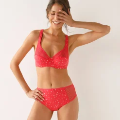 Beha<Confidence Lingerie Beha in katoen en kant, effen en met stippenprint, Tropea, met beugels - set van 2 roze