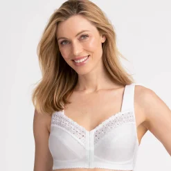 Beha<Miss Mary Of Sweden Beha met broderie anglaise, sluiting voor - zonder beugels wit