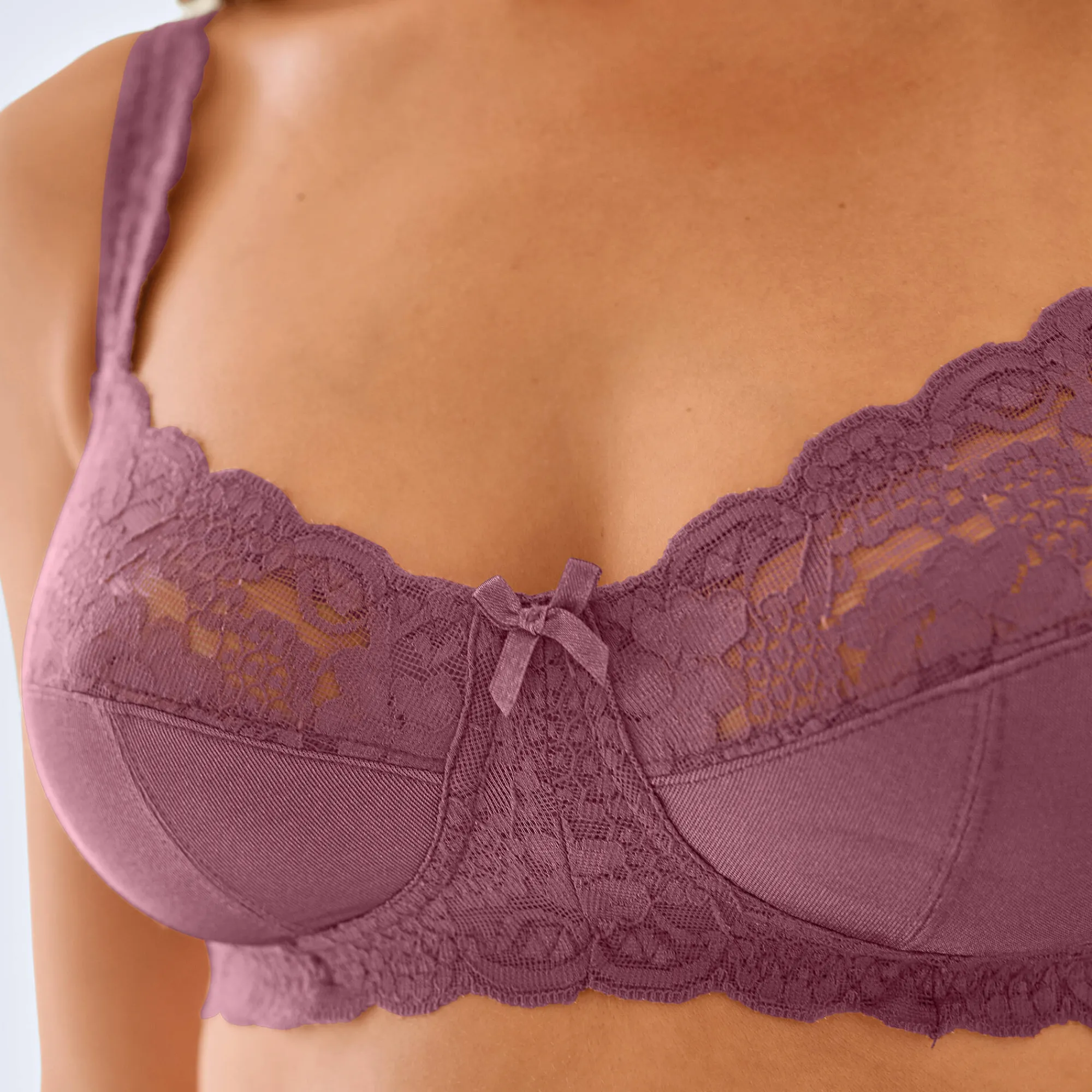 Beha<Confidence Lingerie Beha met kant zonder beugels Avila - set van 2 purper + koper