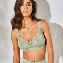 Beha<Confidence Lingerie Beha met kant zonder beugels Avila - set van 2 kaki + linde