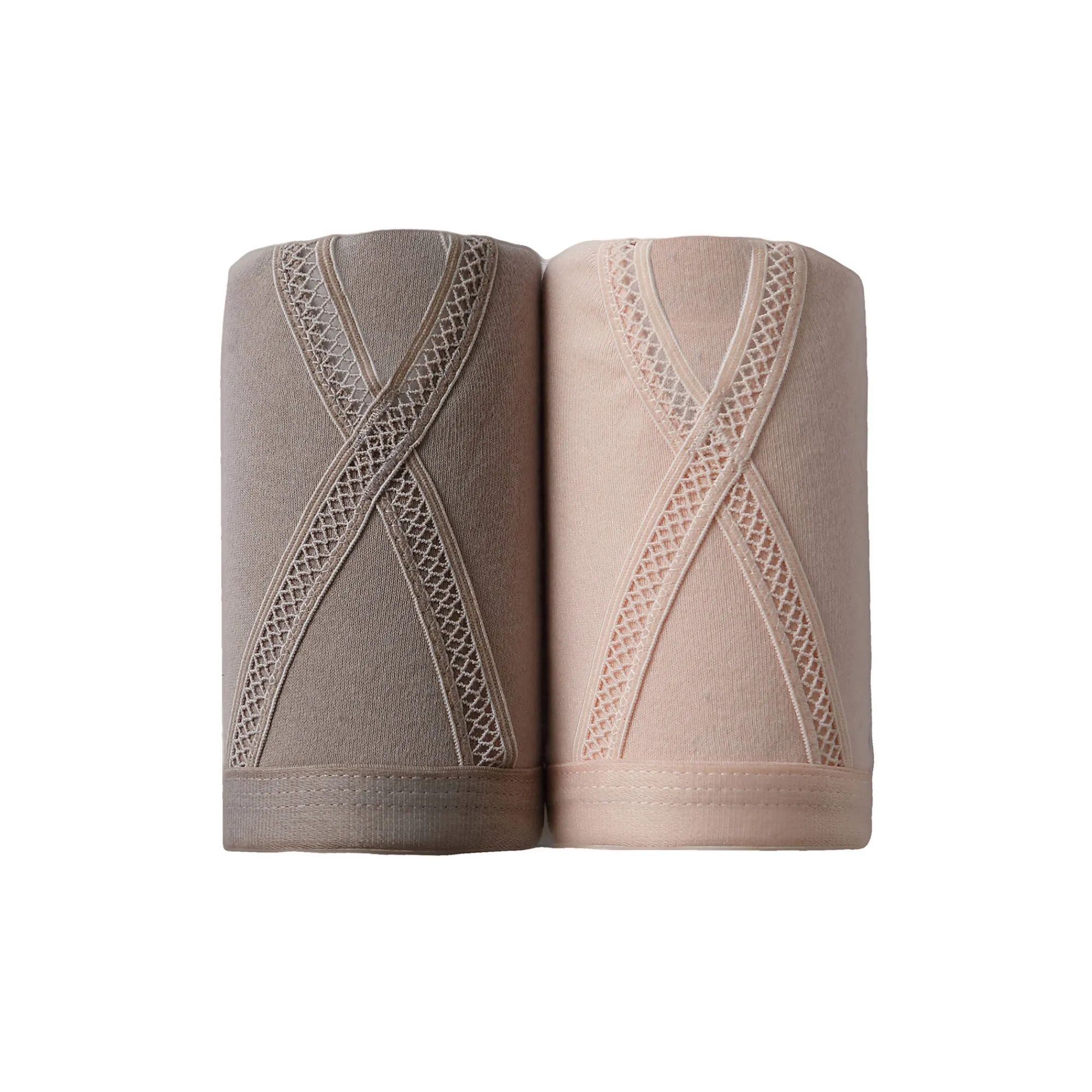 Beha<Blancheporte Beha met kruislinten zonder beugels - set van 2 poeder + taupe