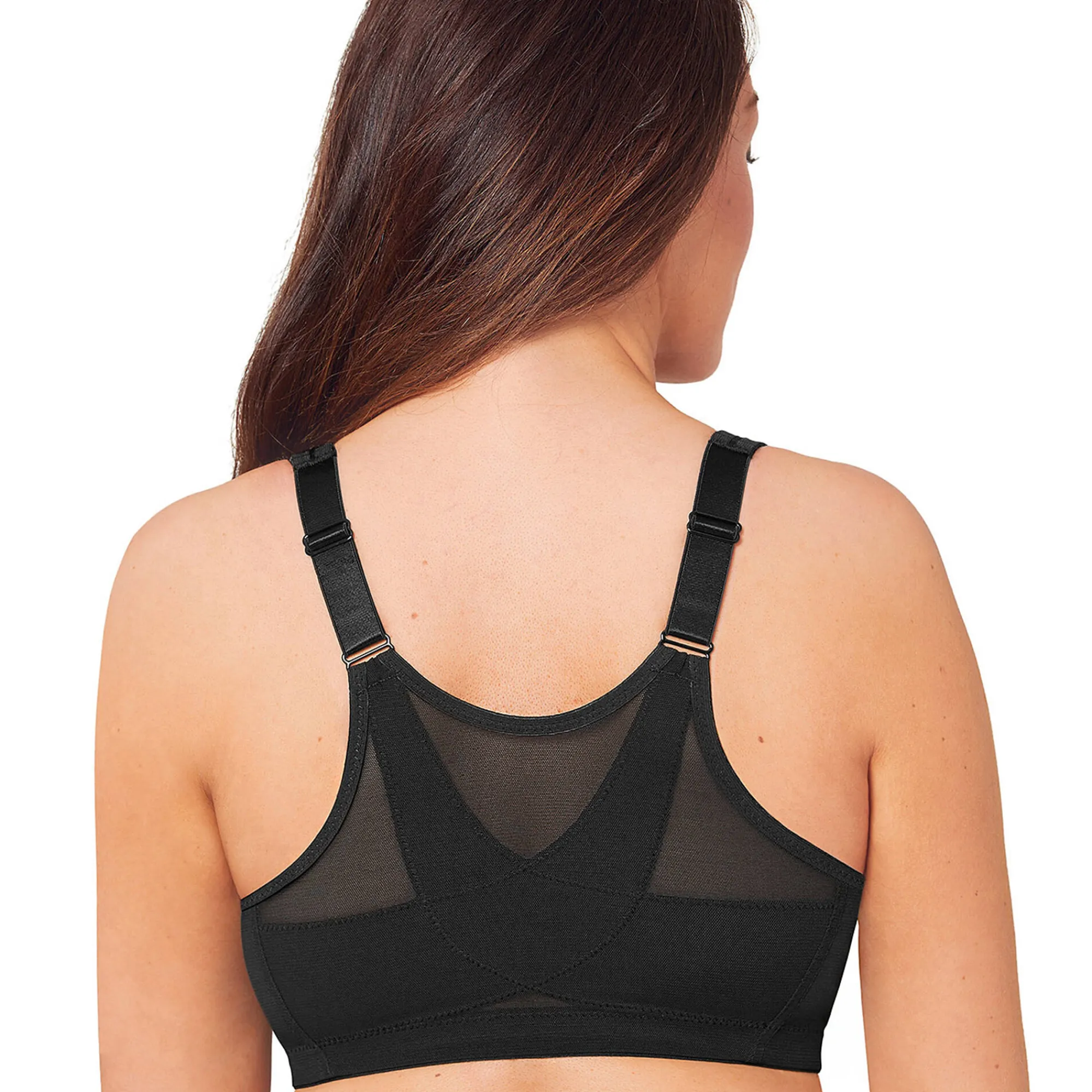 Beha<Glamorise Beha met sluiting vooraan en speciaal rugpand MagicLift zwart