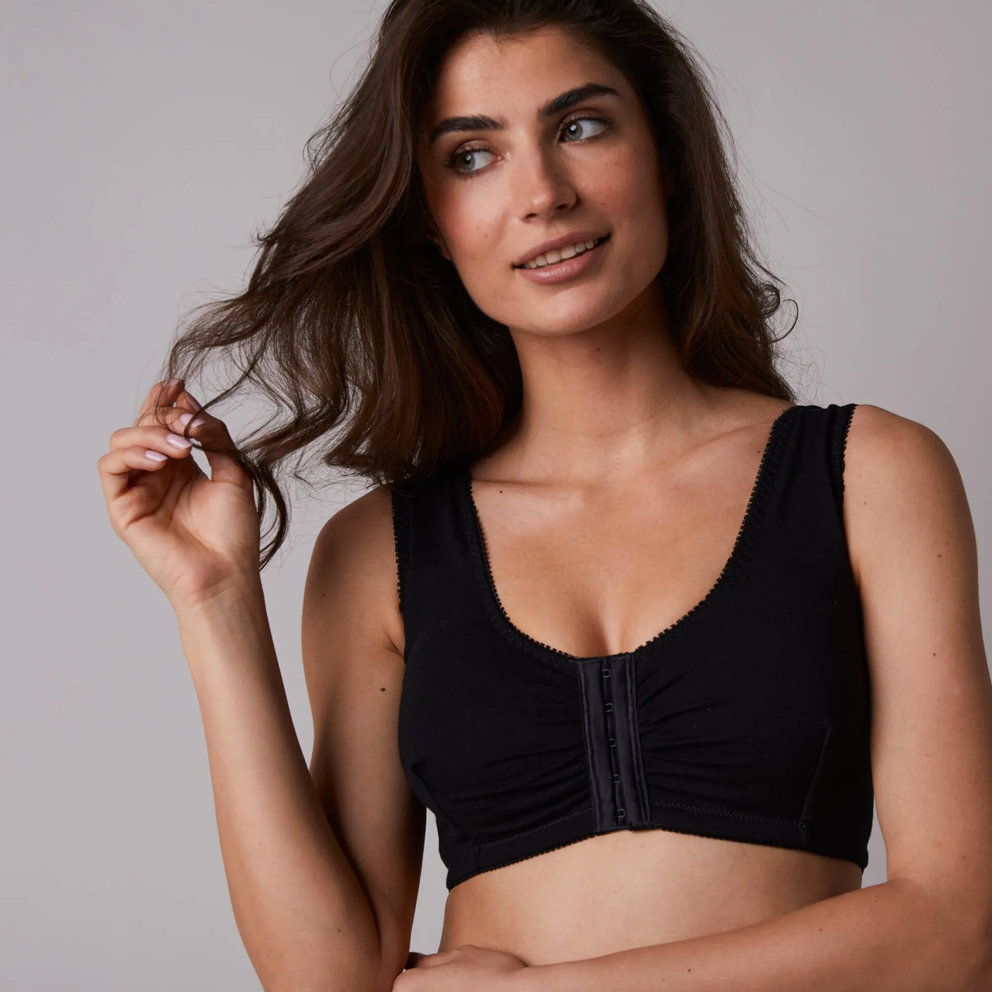Beha<Blancheporte Beha zonder beugels met sluiting vooraan - set van 2 zwart