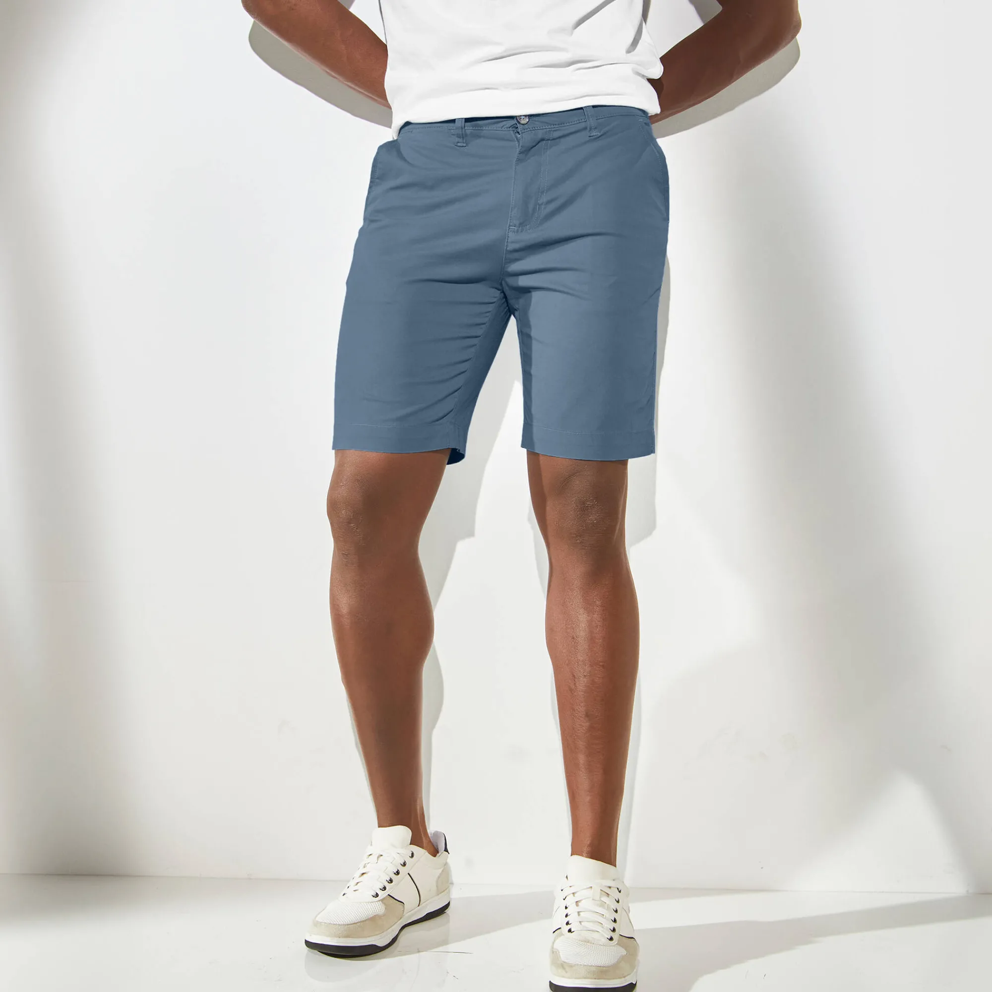 Short En Bermuda<Blancheporte Bermuda chino ceinture arrondie sous le ventre grijsblauw