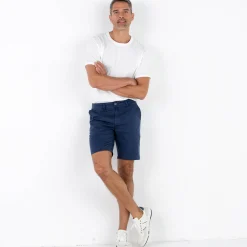 Short En Bermuda<Blancheporte Bermuda chino uni toile sergé stretch morphologie classique marine