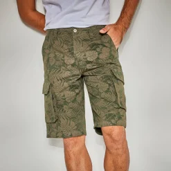 Short En Bermuda<Blancheporte Bermuda in canvas met bladerenprint donkerkaki
