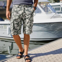 Short En Bermuda<Blancheporte Bermuda in canvas met camouflageprint lichtkaki