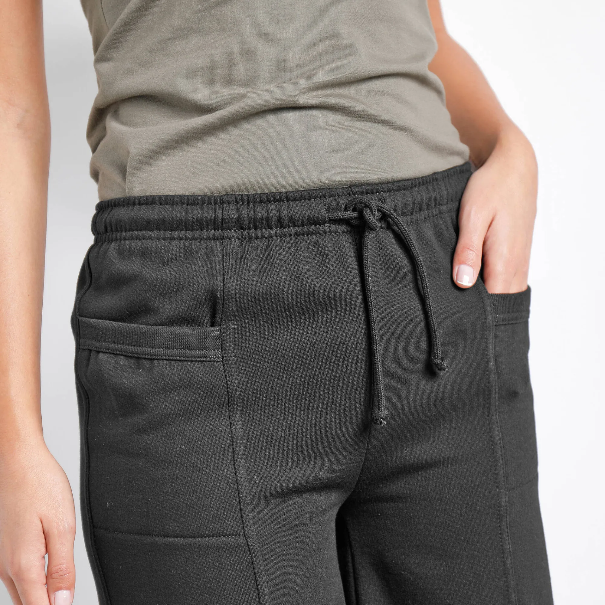 Short<Blancheporte Bermuda in geruwd molton zwart