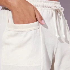 Short<Blancheporte Bermuda in geruwd molton ecru