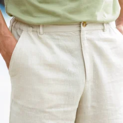 Short En Bermuda<Blancheporte Bermuda in katoen-linnen, tailleband 3/4-elastisch grijsbeige
