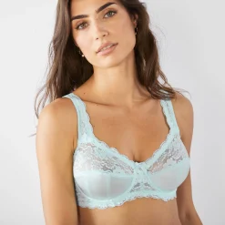 Beha<Confidence Lingerie Beugelbeha met kant Avila - set van 2 leiblauw + laguneblauw