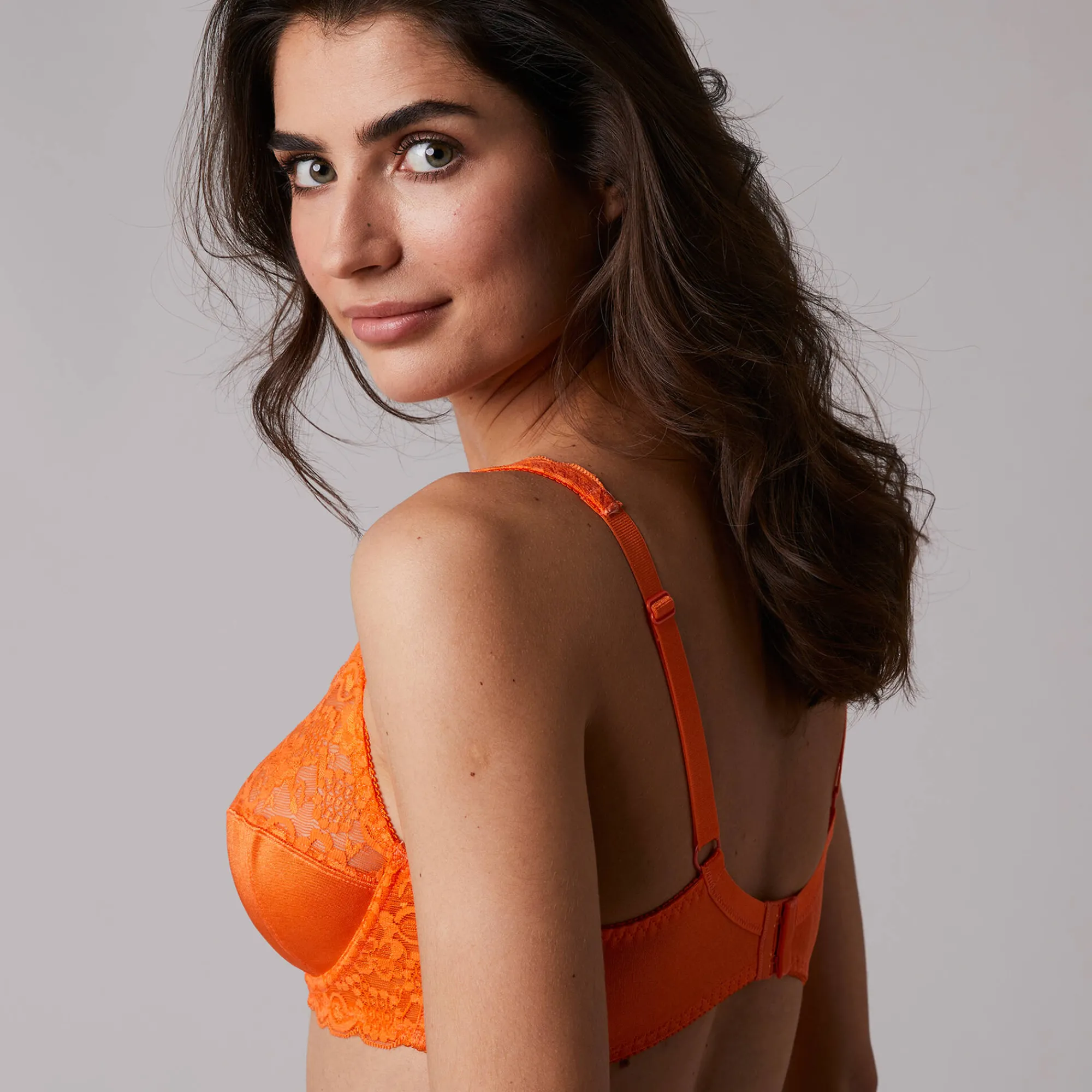 Beha<Confidence Lingerie Beugelbeha met kant Avila - set van 2 paars + oranje