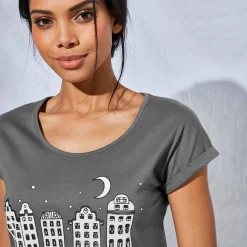 Nachthemd<Blancheporte Bigshirt - set van 2 antraciet + grijs