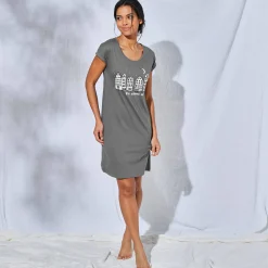 Nachthemd<Blancheporte Bigshirt - set van 2 antraciet + grijs