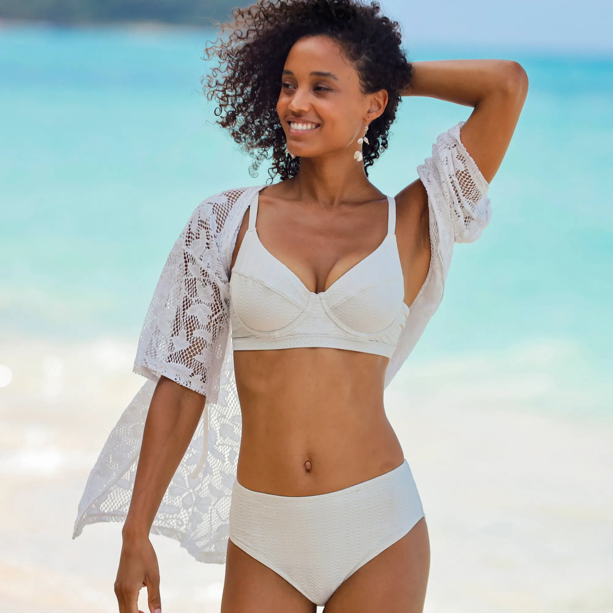Badmode|Badmode<Blancheporte Bikinibeha in korfmodel, Calayo, met beugels ecru