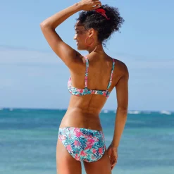 Badmode|Badmode<Blancheporte Bikinibeha met beugels en drapé, Bawa - korfmodel aqua / roze
